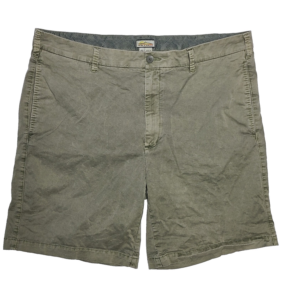 Orvis Men's Chino Flat Front Outdoor Hiking Fishing Shorts Green Size 40